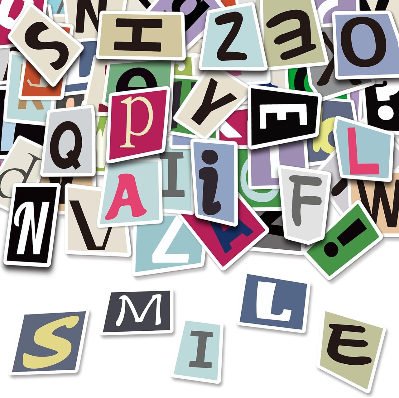 105 Pcs Alphabet Stickers for Water Bottle, Vinyl Letters A-Z Sticker Pack